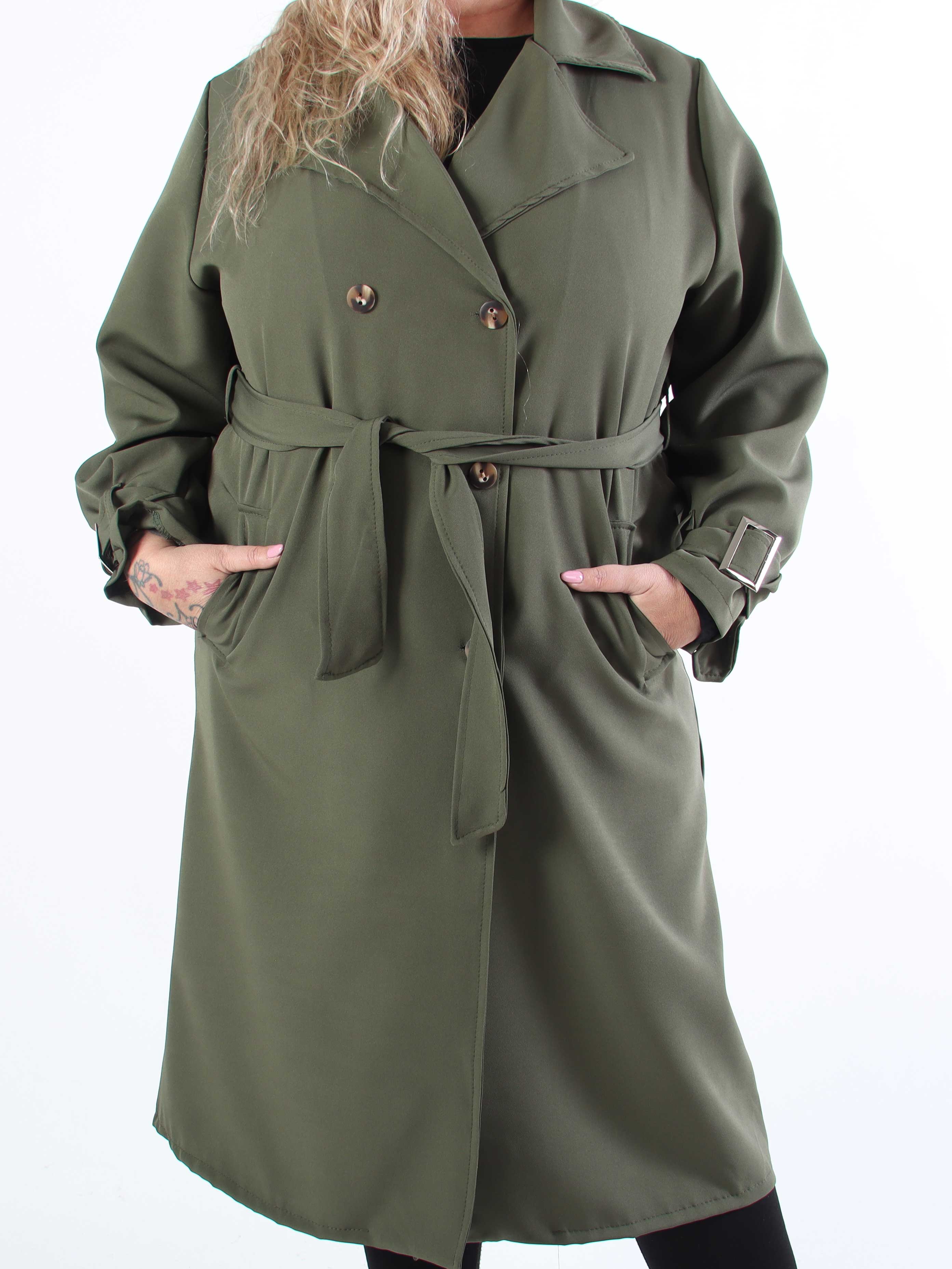 Sharpay - Lätt trenchcoat i plusstorlek med knytband
